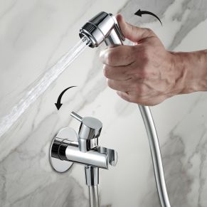 Paslēpta bidē duša MAIER, apaļa, melna