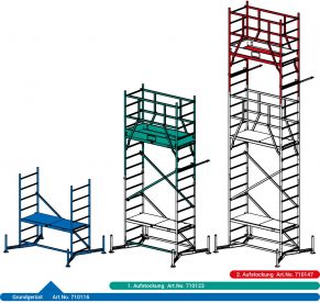 KRAUSE profesionalūs statybiniai aliuminiai pastoliai ClimTec (bazinis pastolis) 710116