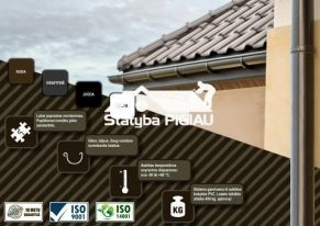 Lietvamzdžio apkabos laikiklis su kaiščiu 160 mm, GAMRAT (PVC), ZN