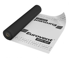 Garo izoliacinė plėvelė Eurovent AKTIV ALU 110 gr/m², 1,5 m. x 50 m. = 75 m²