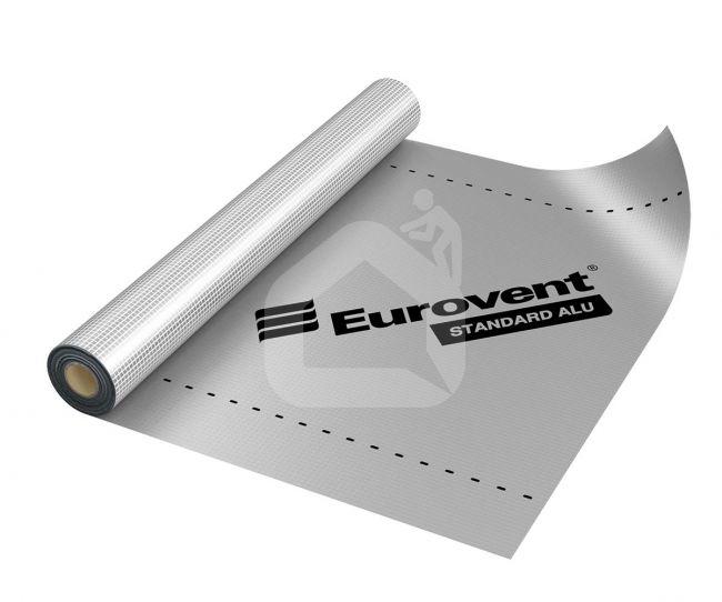 Garo izoliacinė plėvelė Eurovent STANDART ALU 90 gr/m², 1,5 m. x 50 m. = 75 m²