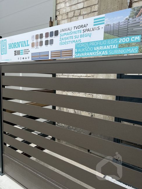 Modulinės tvoros segmento apatinė dalis 200x2000 mm, HORNVAL