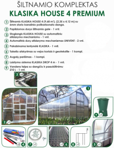 Šiltnamio komplektas KLASIKA HOUSE 4 PREMIUM