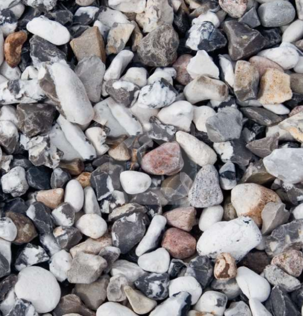 Dekoratyvinė akmens skalda Benders, juoda-balta-marga