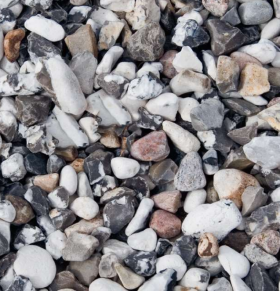 Dekoratyvinė akmens skalda Benders, juoda-balta-marga