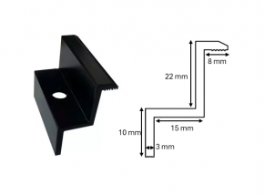 Saulės modulio šoninis laikiklis Onetric, 30 mm, juodas