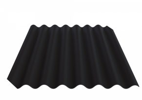 Fibrodah banguoti lakštai, 8 bangų, juodi, 1000x1130x5,8 mm