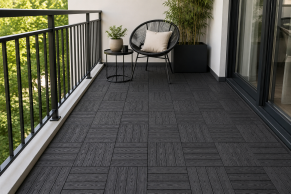 WPC plytelės 300x300x23 mm, juoda sp.