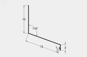 Kamino priekinė prieglauda, 10x12 cm, 110°, dažyta blizgi