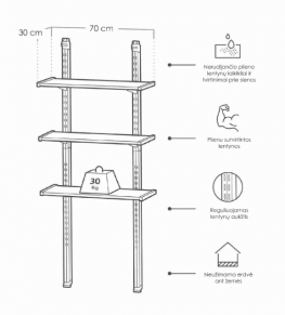 Pakabinama lentyna lauko sandėliukams KETER