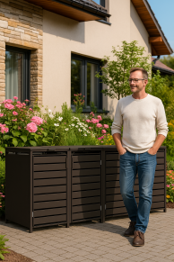 Keturvietė šiukšlių konteinerio pastogė MIKKO  (įv. spalvos)