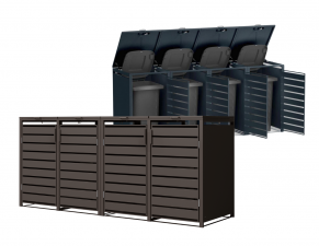 Keturvietė šiukšlių konteinerio pastogė MIKKO  (įv. spalvos)