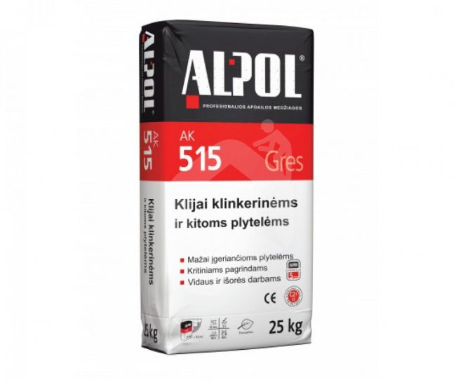 Plytelių klijai Alpol AK515, 25kg.