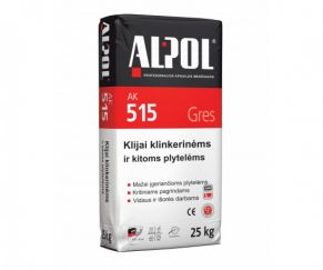 Plytelių klijai Alpol AK515, 25kg.