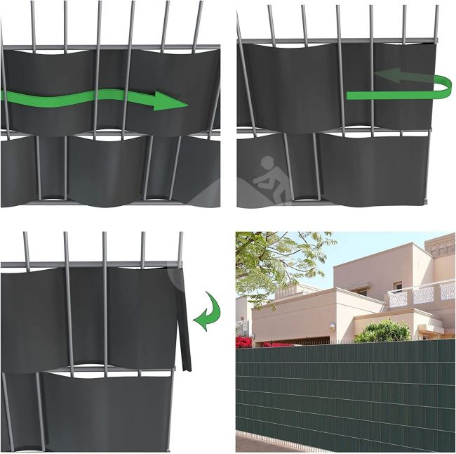Segmentinės tvoros juosta Stein Optik 190 mm x 35 m + 28 vnt. laikiklių, 450 g/m²