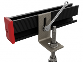 Bėgelio PV-R priedų fiksatorius 40 mm, šešiakampė galvutė, (gilė+M8), pilkas