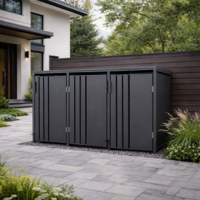 Trivietė šiukšlių konteinerio pastogė su pedalu MIKKO