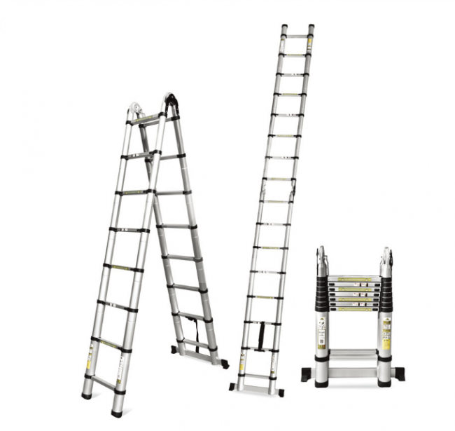 Aliuminės teleskopinės kopėčios 78-378 cm (12 pakopų) SNAPIT