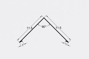Kraigas 11,5x11,5 cm, 90°, dažytas blizgus