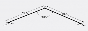 Kraigas 19,5x19,5 cm, 135°, cinkas