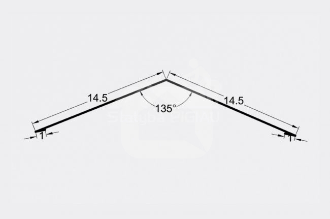 Kraigas 14,5x14,5 cm, 135°, cinkas