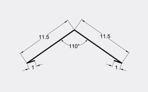 SANDĖLYJE! Kraigas 110°, įv. matmenys, spalvos, padengimai