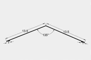 Kraigas 13,5x13,5 cm, 135°, dažytas blizgus