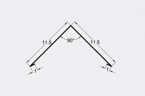 Kraigas 11,5x11,5 cm, 90°, cinkas