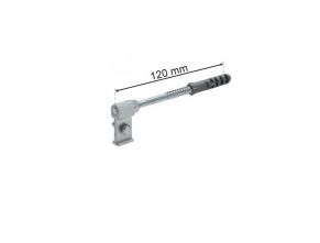 Lietvamzdžio apkabos laikiklis su kaiščiu 120 mm, GAMRAT (PVC), ZN