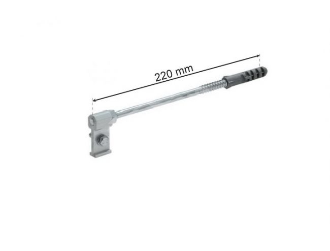 Lietvamzdžio apkabos laikiklis su kaiščiu 220 mm, GAMRAT (PVC), ZN