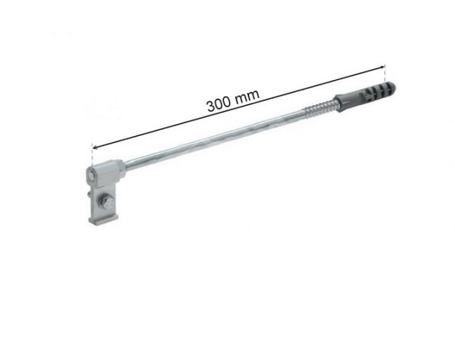 Lietvamzdžio apkabos laikiklis su kaiščiu 300 mm, GAMRAT (PVC), ZN