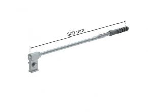 Lietvamzdžio apkabos laikiklis su kaiščiu 300 mm, GAMRAT (PVC), ZN
