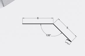 Laštakis 6x5 cm, 135°, Alucinkas