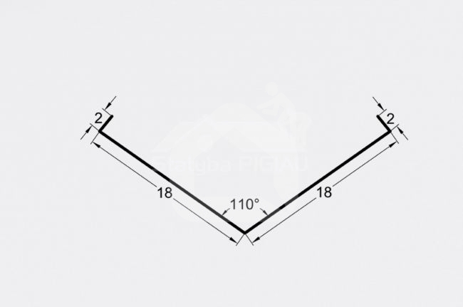 Sąlaja (įlaja) 18x18 cm, 110°, alucinkas