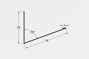 Kamino viršaus prieglauda,10x14 cm, 70°, alucinkas
