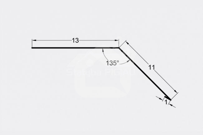 Laštakis 13x11 cm, 135°, cinkas