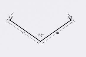 Sąlaja (įlaja) 18x18 cm, 110°, cinkas