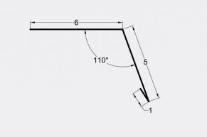 Laštakis 6x5 cm, 110°, cinkas