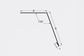 Laštakis 6x8 cm, 110°, cinkas
