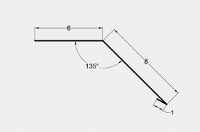 Laštakis 6x8 cm, 135°, cinkas
