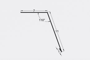 Laštakis 7x11 cm, 110°, cinkas