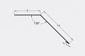 Laštakis 7x11 cm, 135°, cinkas