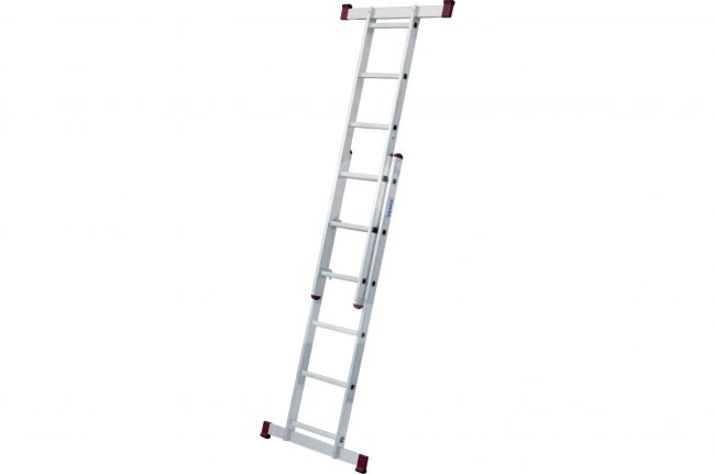 KRAUSE universalios aliuminio kopėčios/pastoliai su padu CORDA (2x5 pakopų) 082021