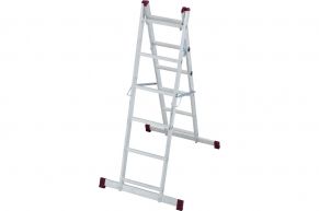 KRAUSE universalios aliuminio kopėčios/pastoliai su padu CORDA (2x5 pakopų) 082021