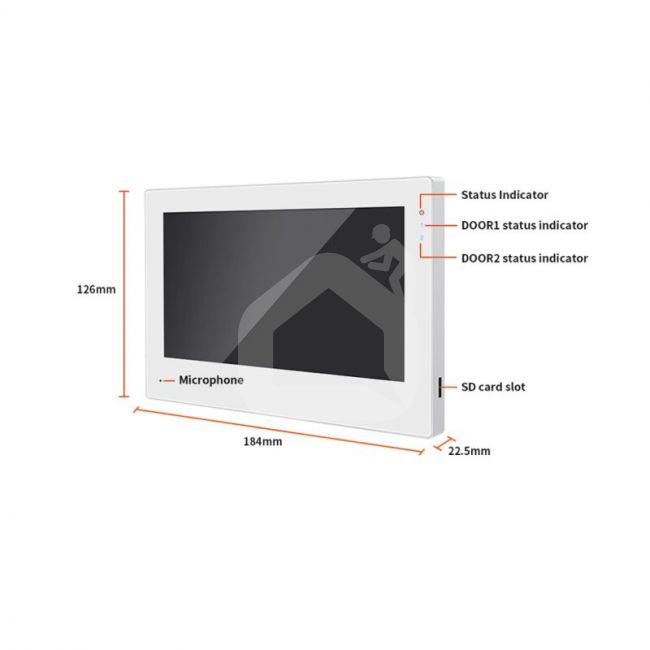 Monitorius 2 laidų telefonspynei SLIM (su WIFI funkcija)