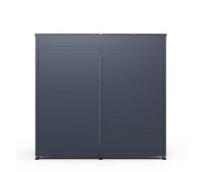 Četru vietu atkritumu konteineru nojume ar noapaļotu vāku MIKKO, pelēka