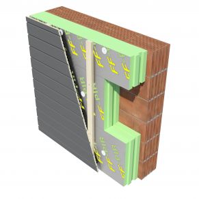 Poliuretano plokštė Finnfoam FF-PIR ALK, frezuota, 30x600x2400 mm
