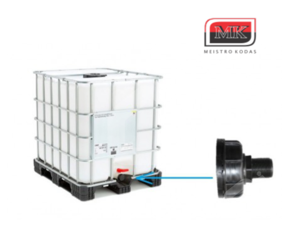 Pajungimas 60 mm prie IBC konteinerio