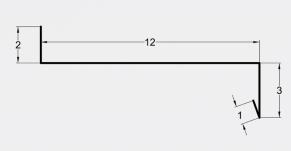 Palangė 12x3 cm, dažyta matinė