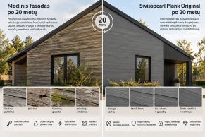 Fibrocementinės dailylentės Swisspearl Connect (su špuntu), medžio imitacija